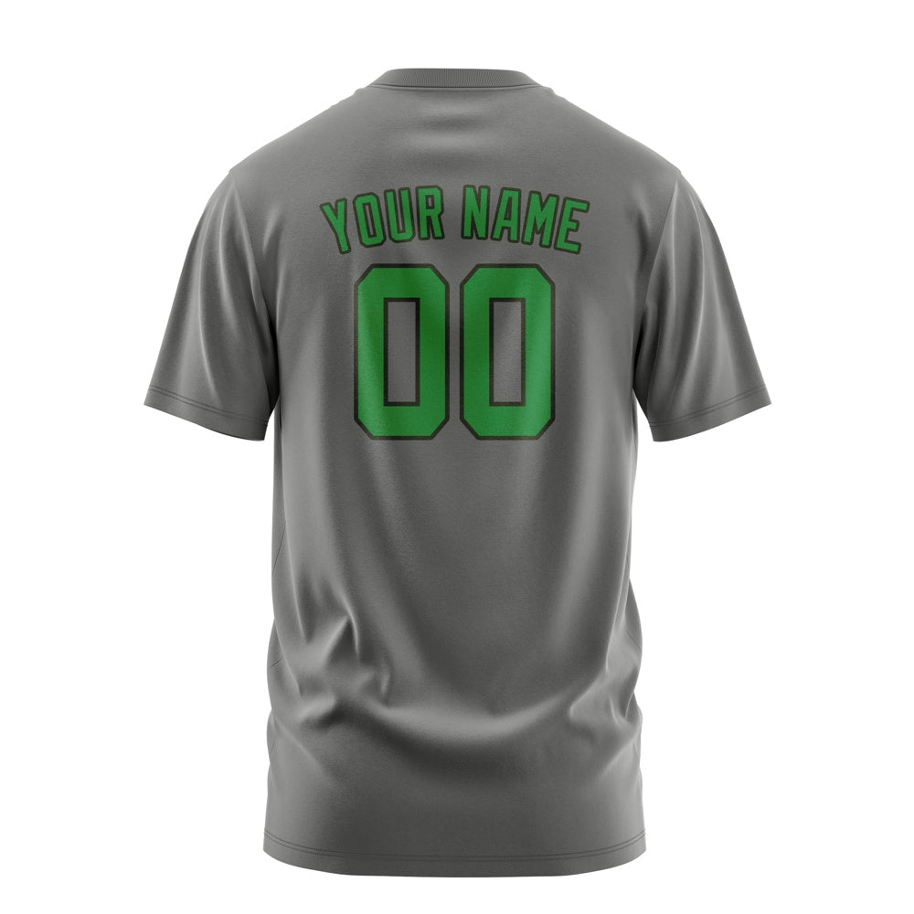 Custom Dark Grey Emerald Green T-Shirt