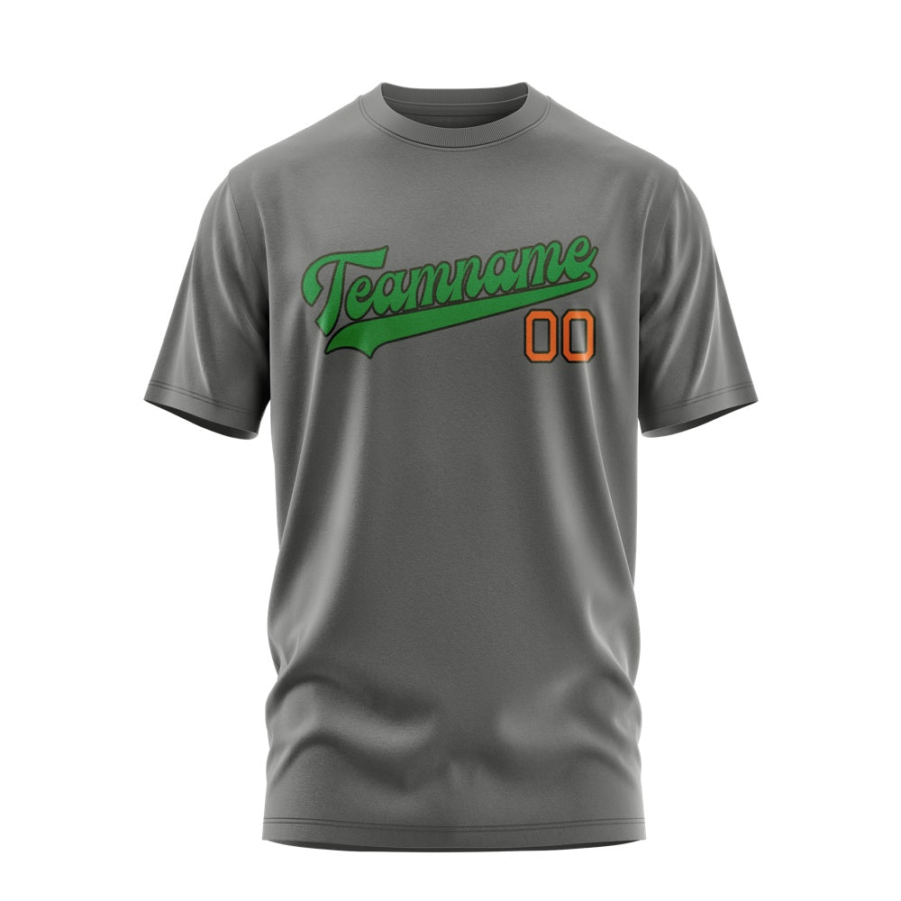 Custom Dark Grey Emerald Green T-Shirt
