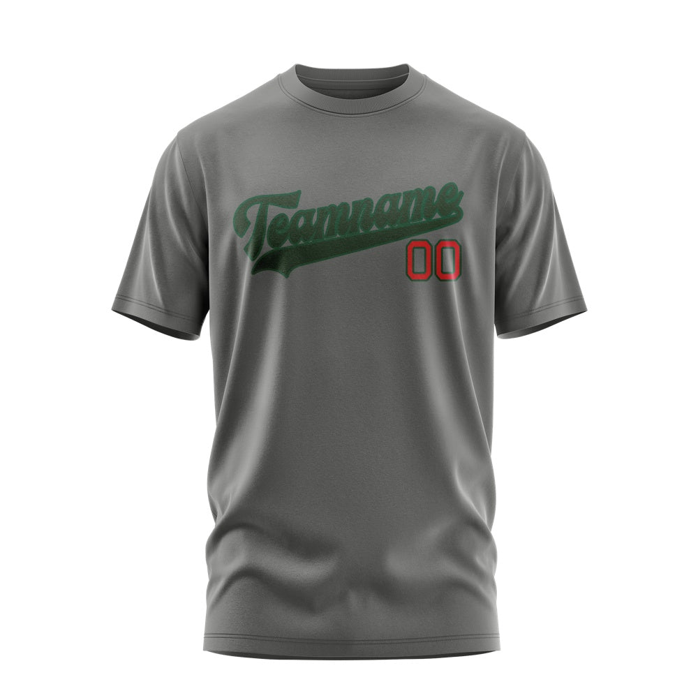 Custom Dark Grey Dark Green T-Shirt