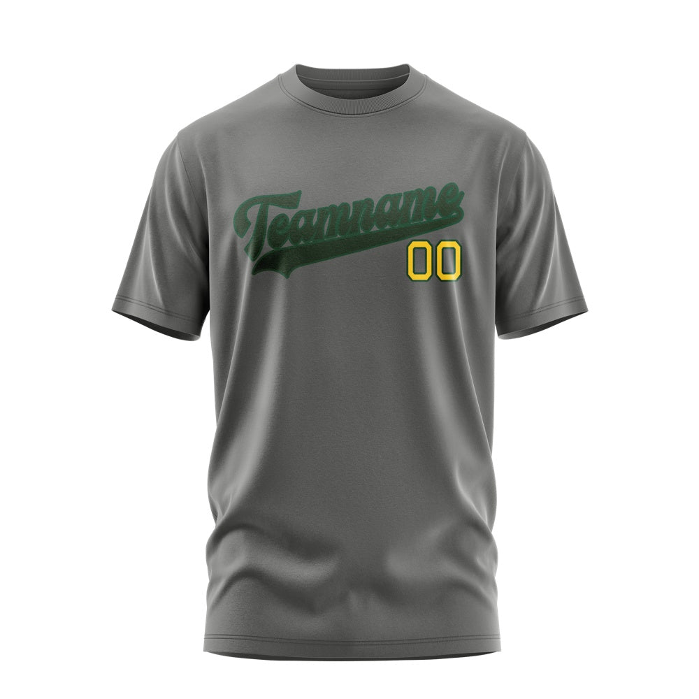 Custom Dark Grey Dark Green T-Shirt