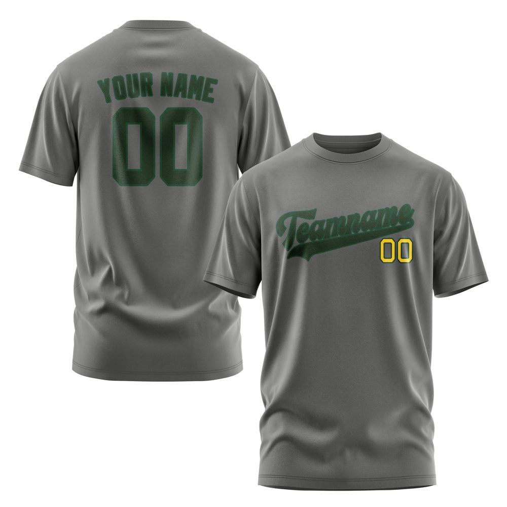Custom Dark Grey Dark Green T-Shirt