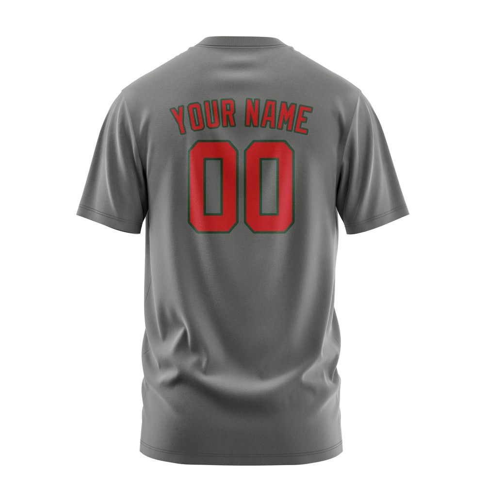 Custom Dark Grey Red T-Shirt