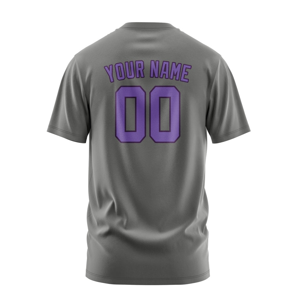 Custom Dark Grey Light Purple T-Shirt