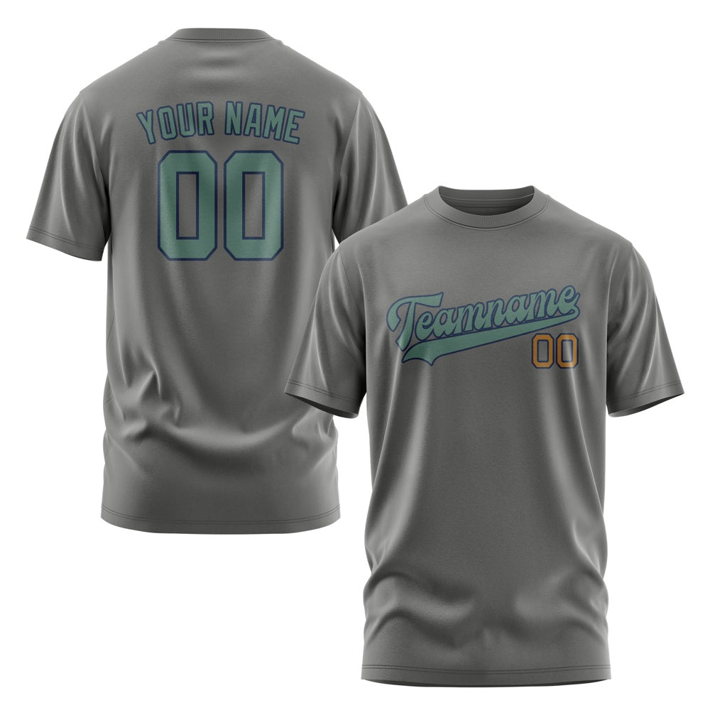 Custom Dark Grey Blue Green T-Shirt