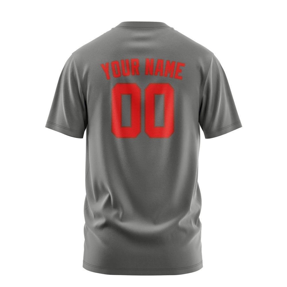 Custom Dark Grey Orange Red T-Shirt