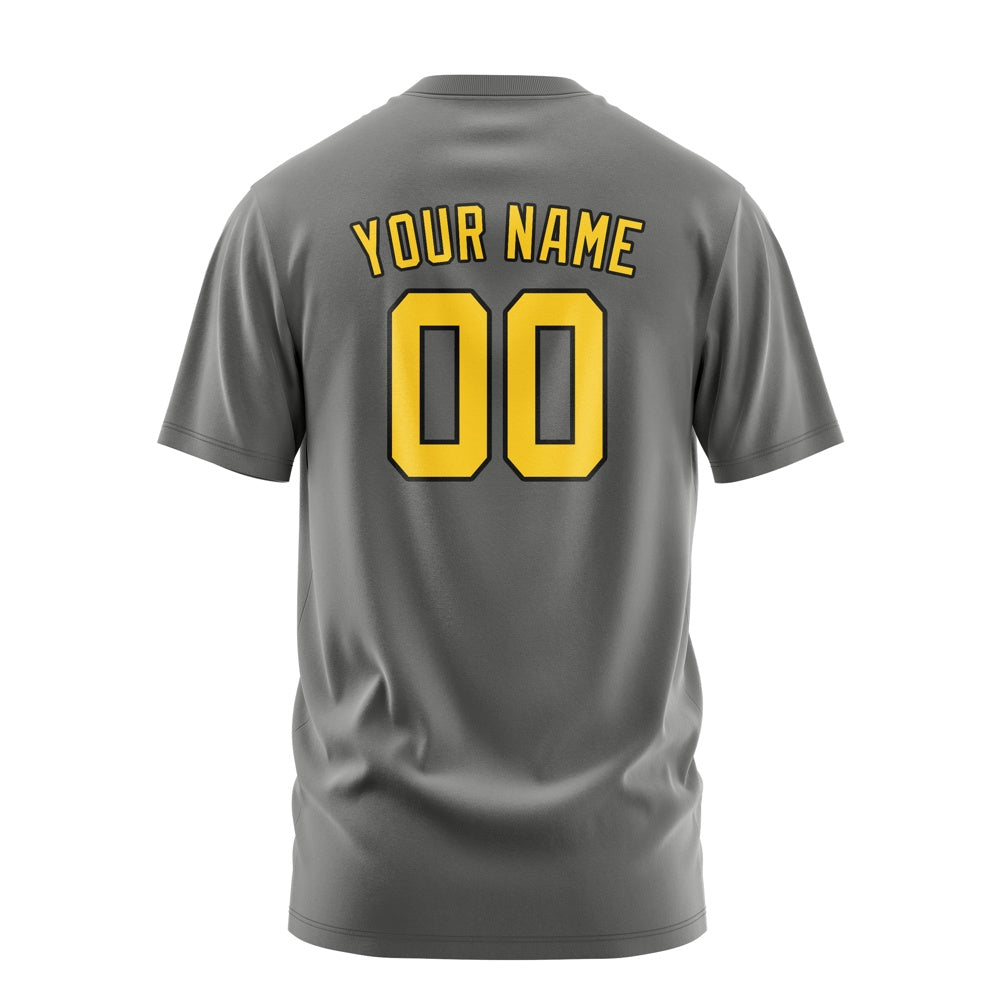 Custom Dark Grey Gold T-Shirt