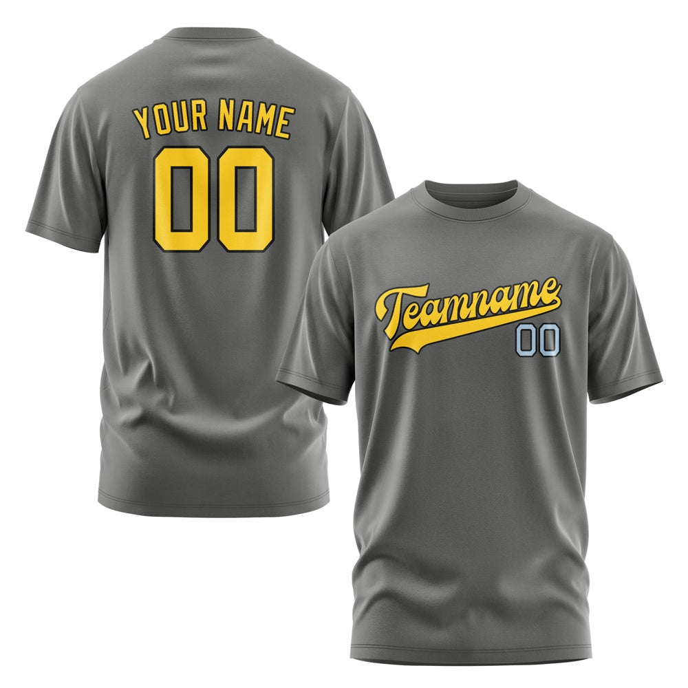 Custom Dark Grey Gold T-Shirt