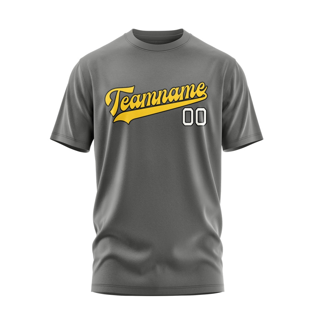 Custom Dark Grey Gold T-Shirt