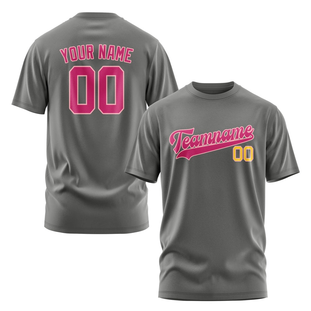 Custom Dark Grey Pink T-Shirt
