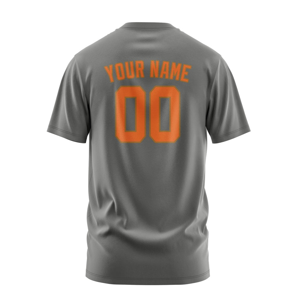 Custom Dark Grey Orange T-Shirt