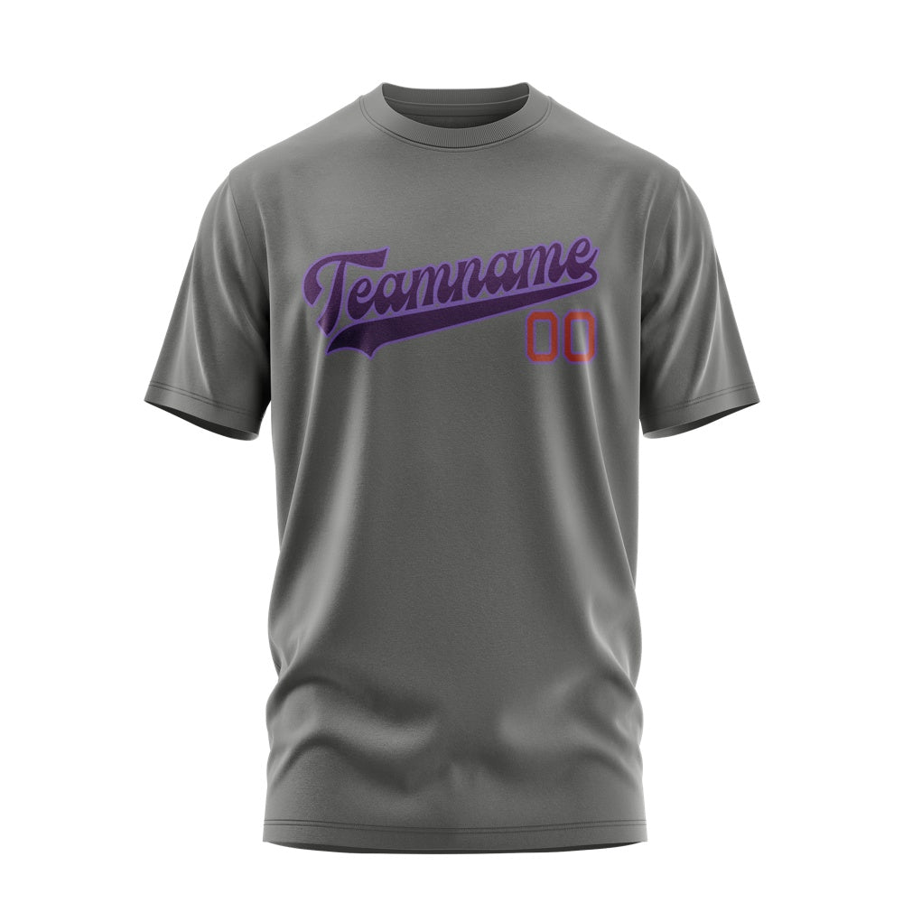 Custom Dark Grey Purple T-Shirt