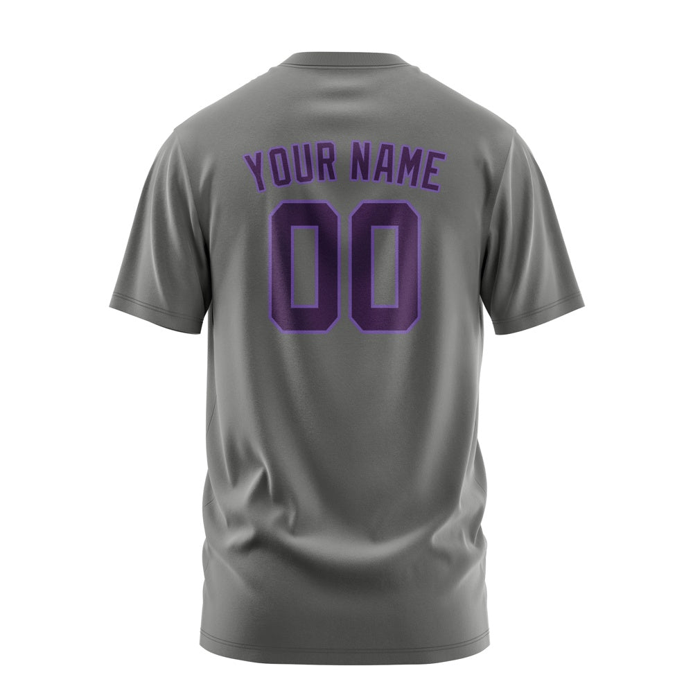 Custom Dark Grey Purple T-Shirt
