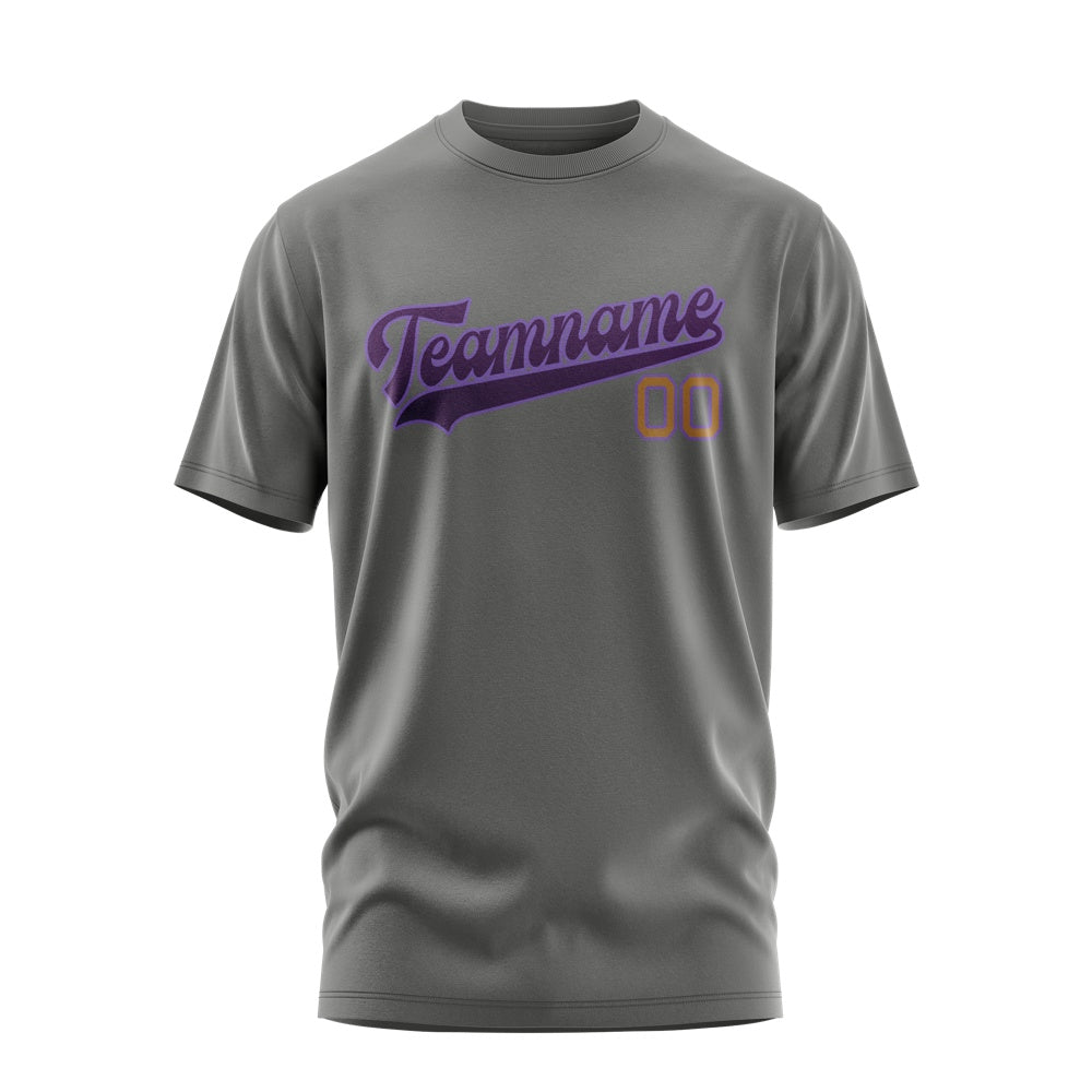 Custom Dark Grey Purple T-Shirt