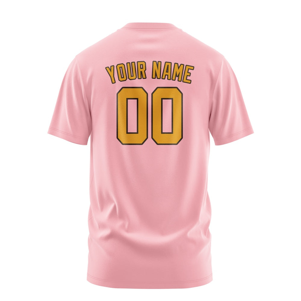 Custom Light Pink Yellow T-Shirt