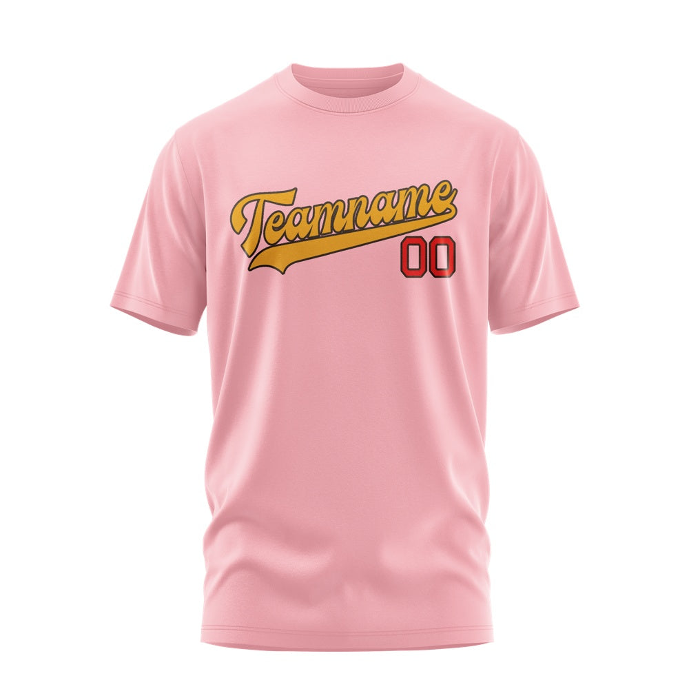 Custom Light Pink Yellow T-Shirt