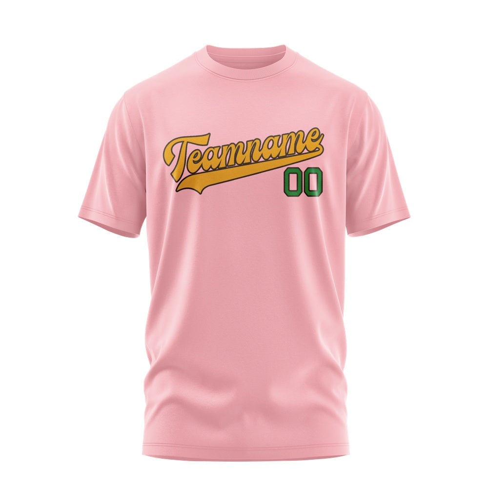 Custom Light Pink Yellow T-Shirt