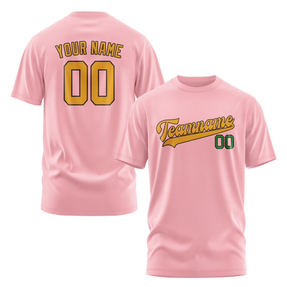 Custom Light Pink Yellow T-Shirt