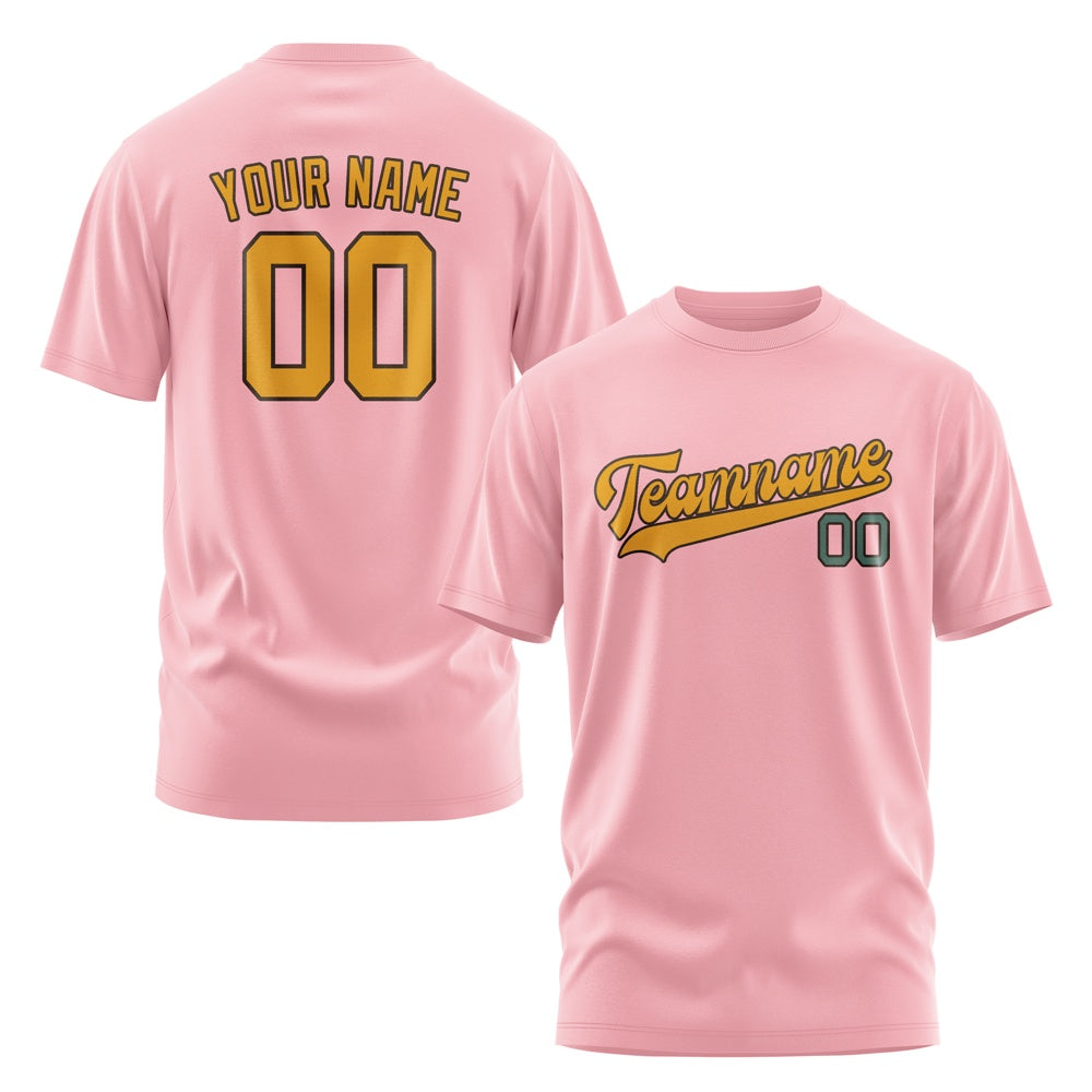 Custom Light Pink Yellow T-Shirt