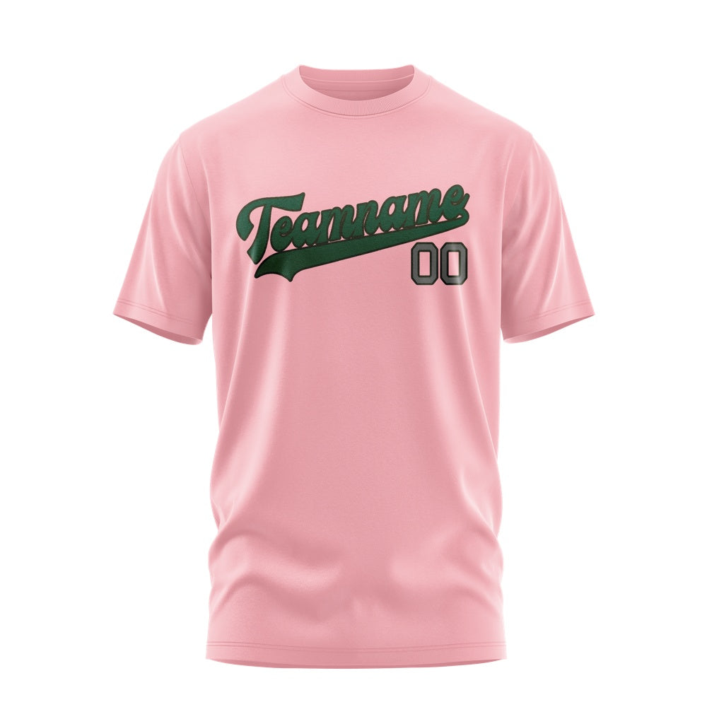 Custom Light Pink Green T-Shirt