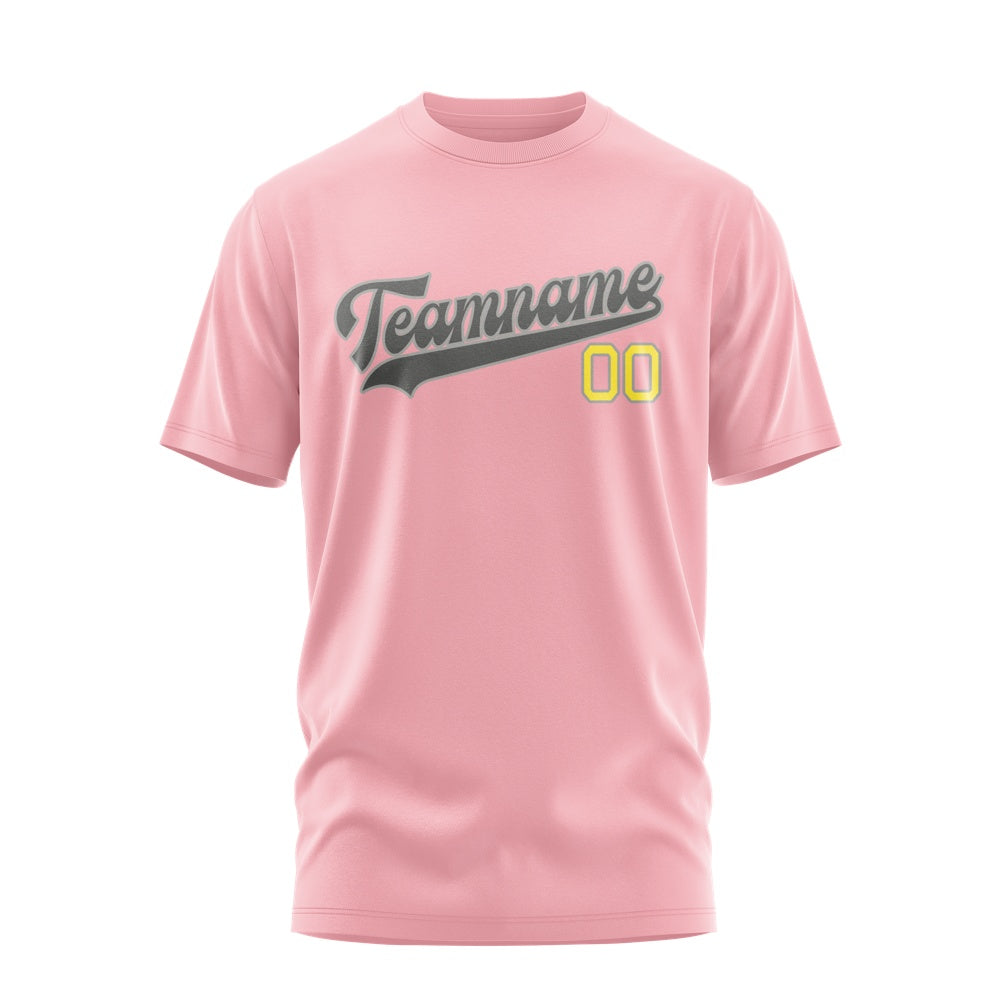 Custom Light Pink Dark Grey T-Shirt