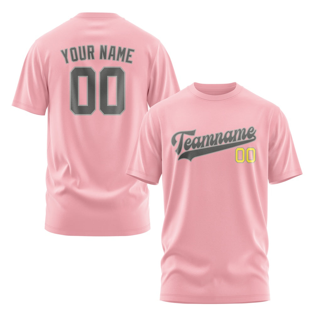 Custom Light Pink Dark Grey T-Shirt