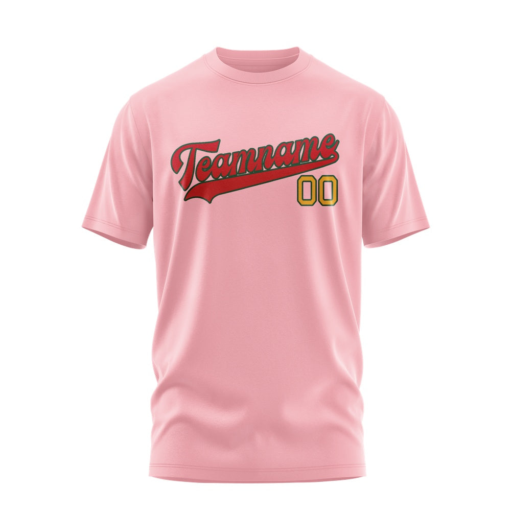 Custom Light Pink Red T-Shirt