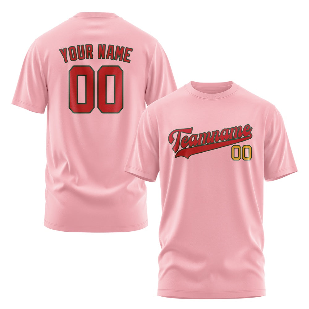 Custom Light Pink Red T-Shirt