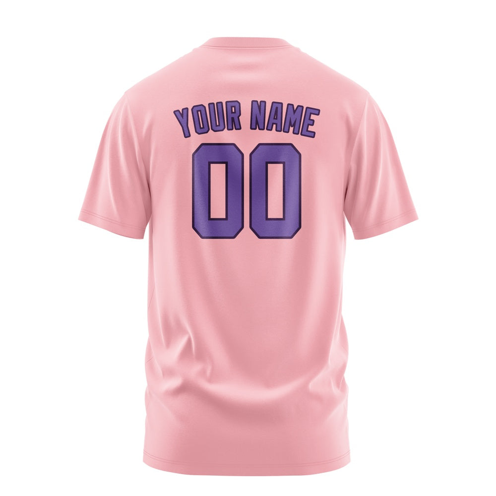 Custom Light Pink Light Purple T-Shirt