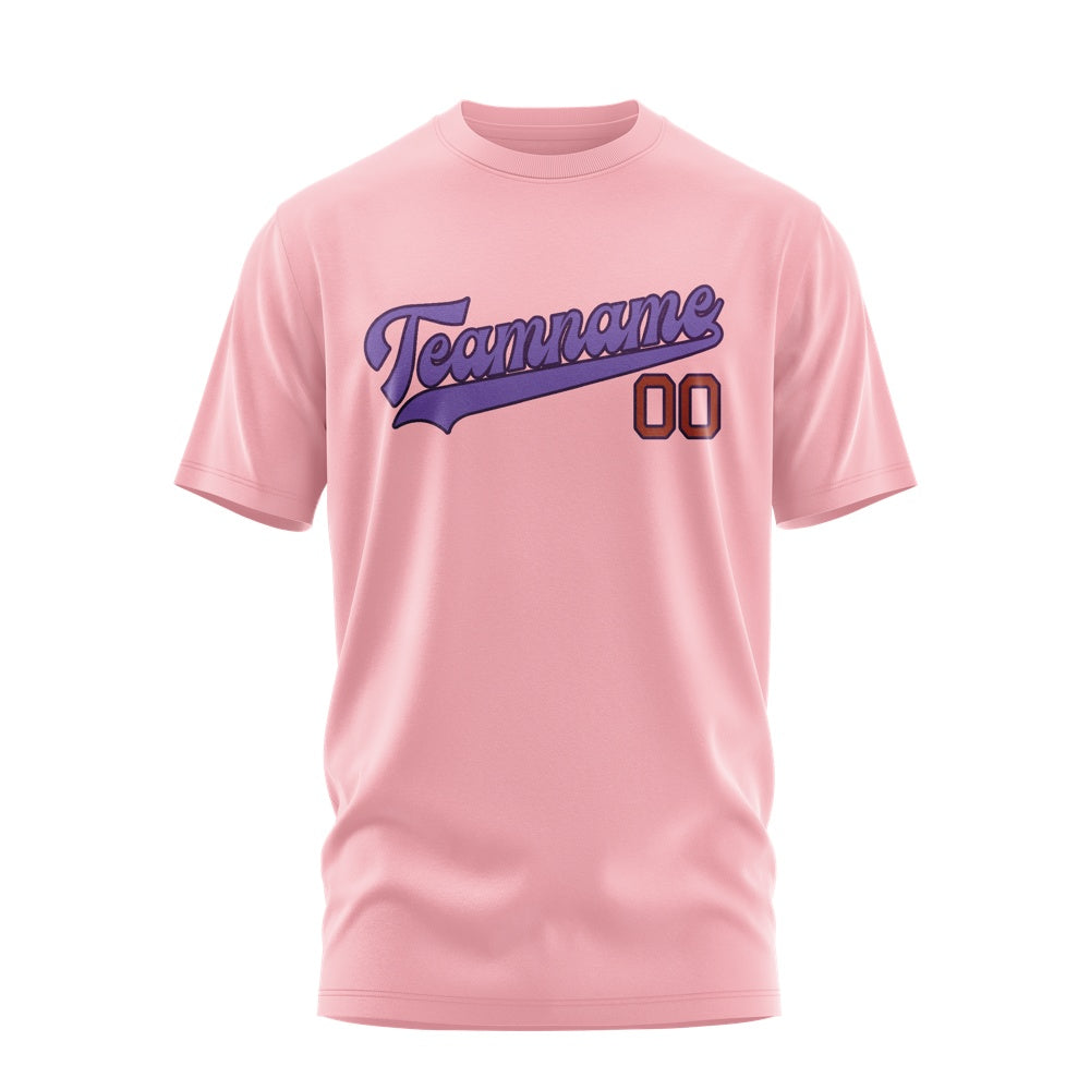 Custom Light Pink Light Purple T-Shirt