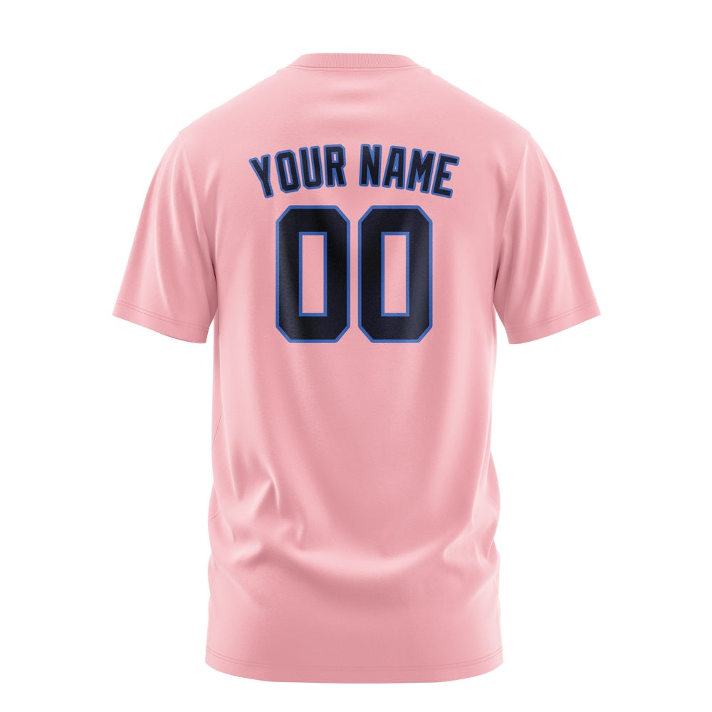 Custom Light Pink Navy T-Shirt