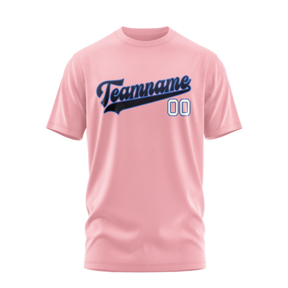Custom Light Pink Navy T-Shirt