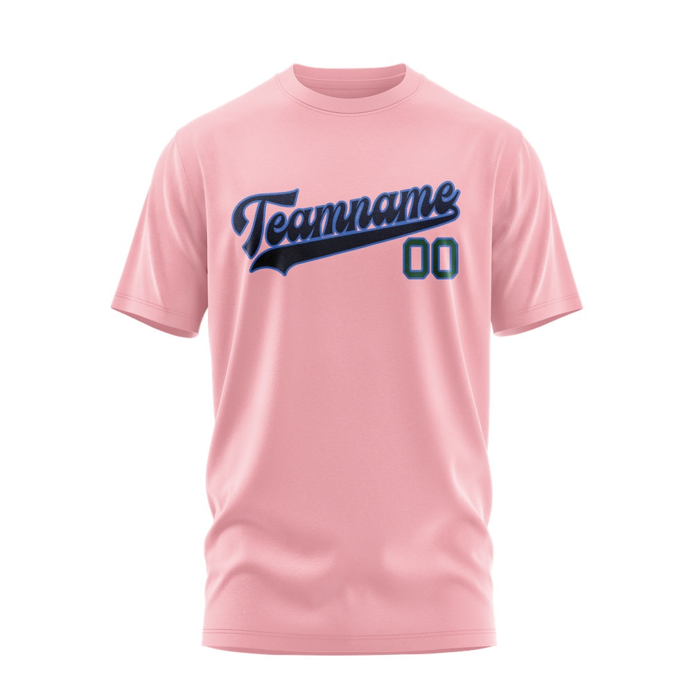 Custom Light Pink Navy T-Shirt
