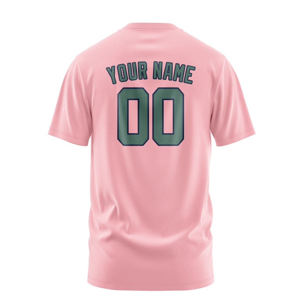 Custom Light Pink Blue Green T-Shirt