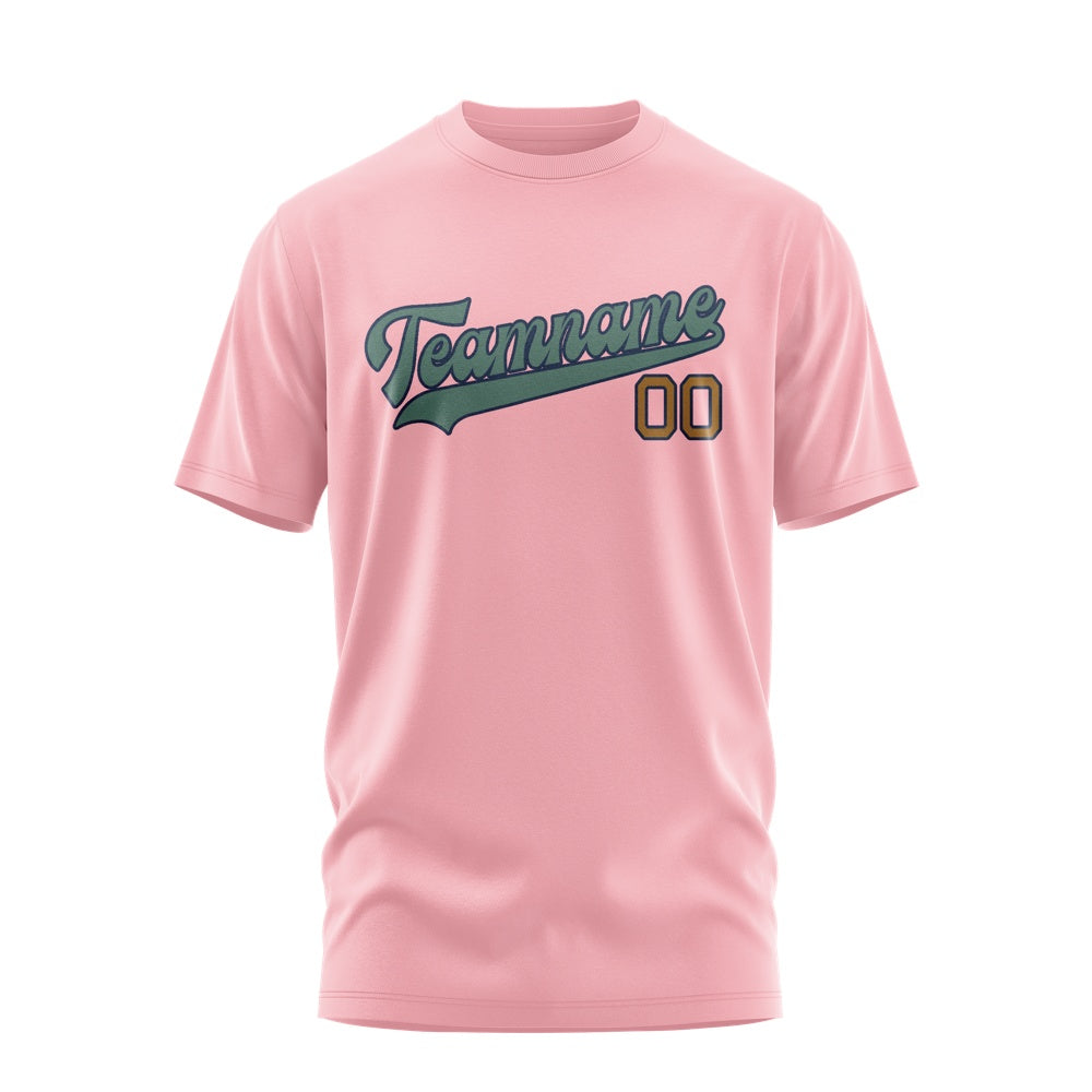 Custom Light Pink Blue Green T-Shirt
