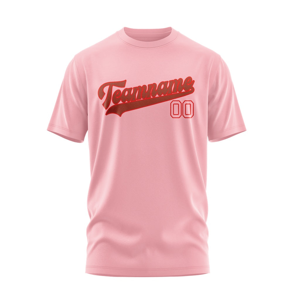 Custom Light Pink Coral Red T-Shirt