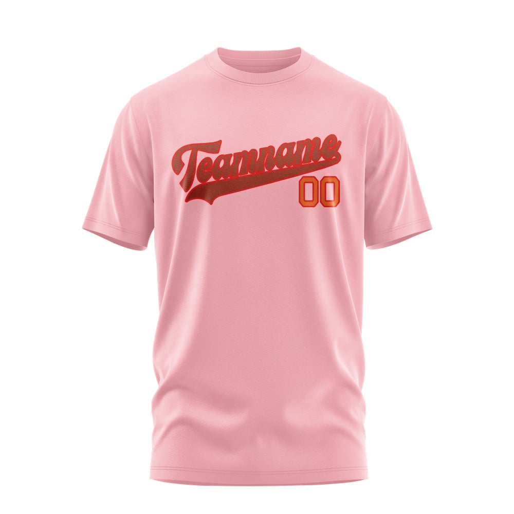 Custom Light Pink Coral Red T-Shirt