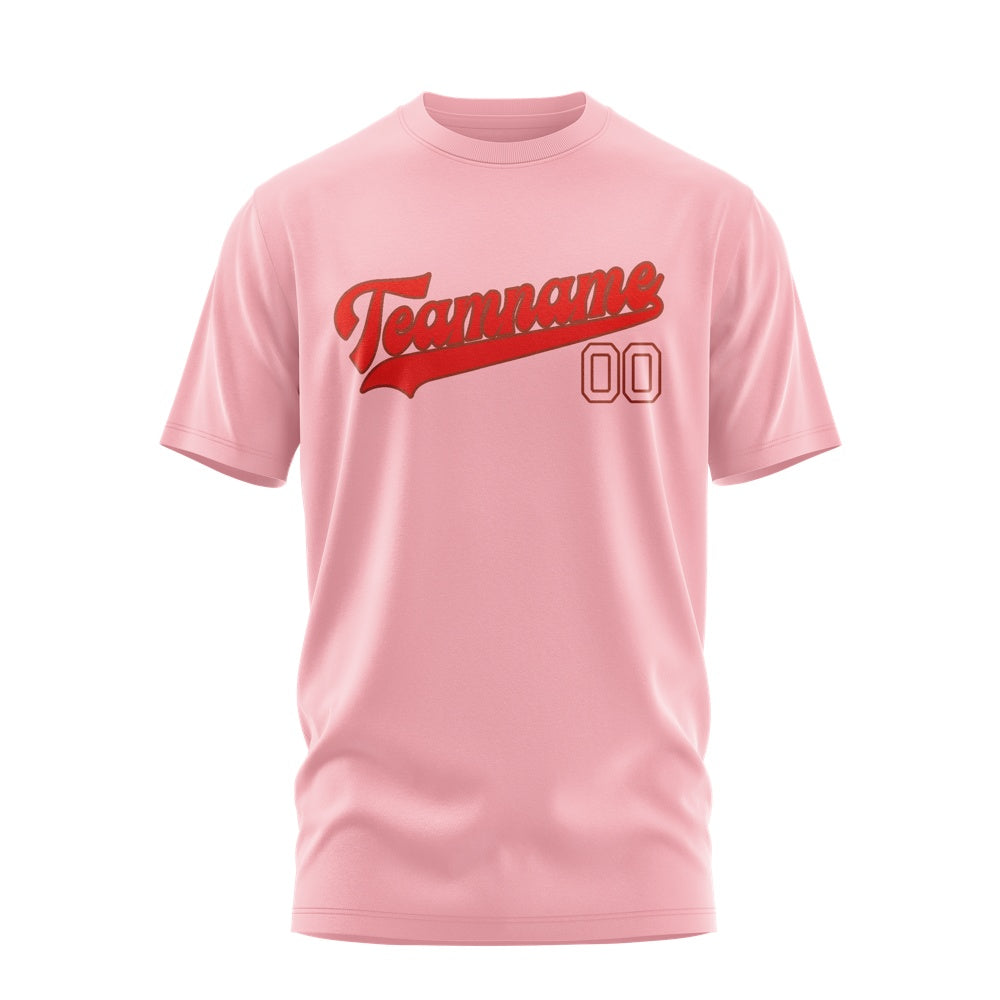 Custom Light Pink Orange Red T-Shirt