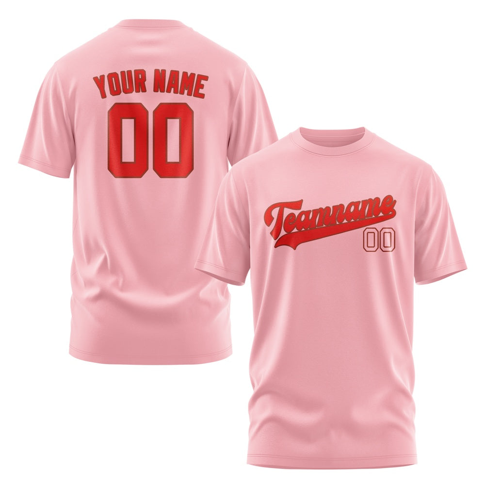 Custom Light Pink Orange Red T-Shirt