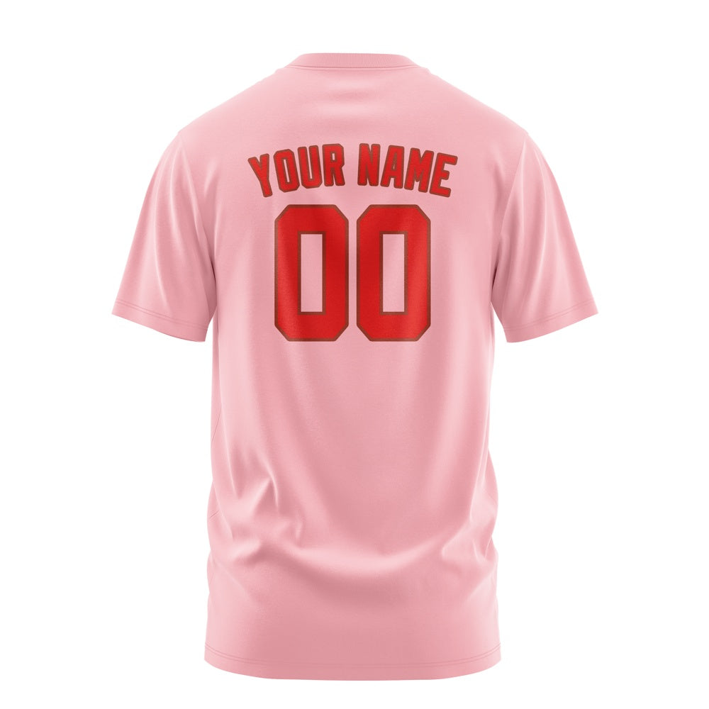 Custom Light Pink Orange Red T-Shirt