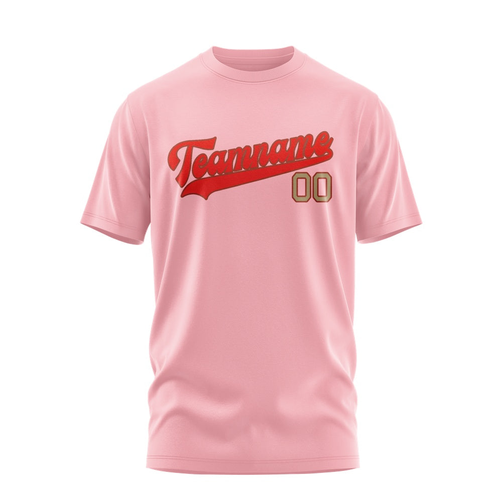 Custom Light Pink Orange Red T-Shirt