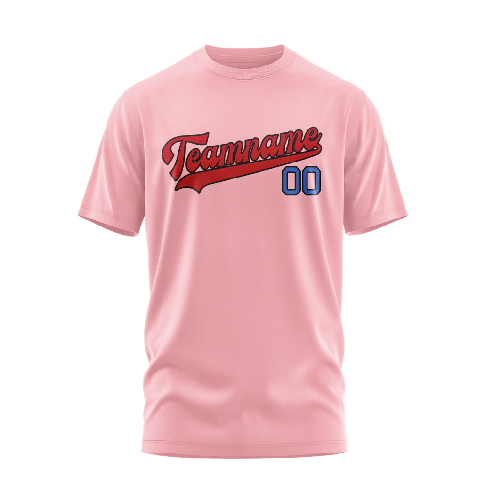 Custom Light Pink Red T-Shirt