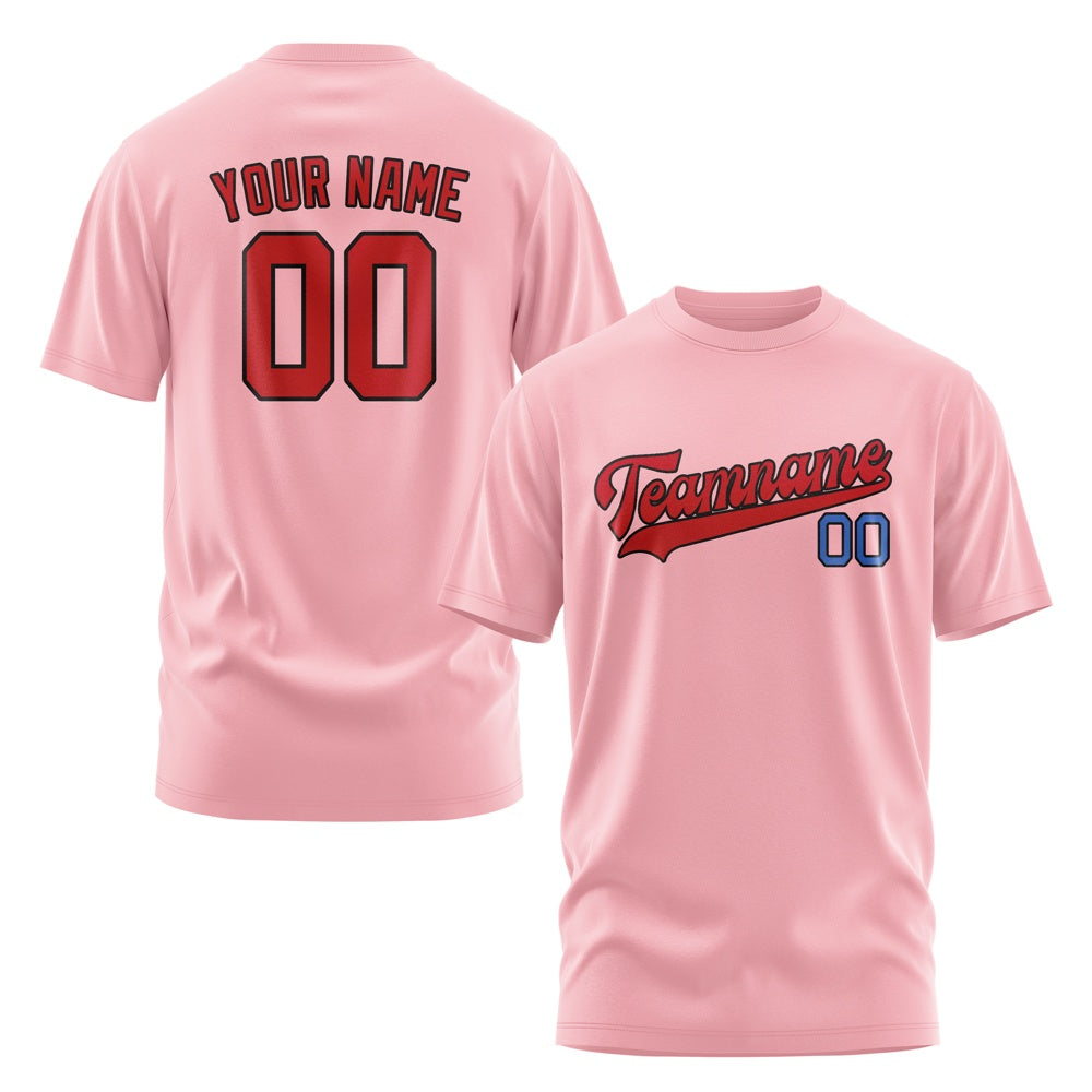 Custom Light Pink Red T-Shirt