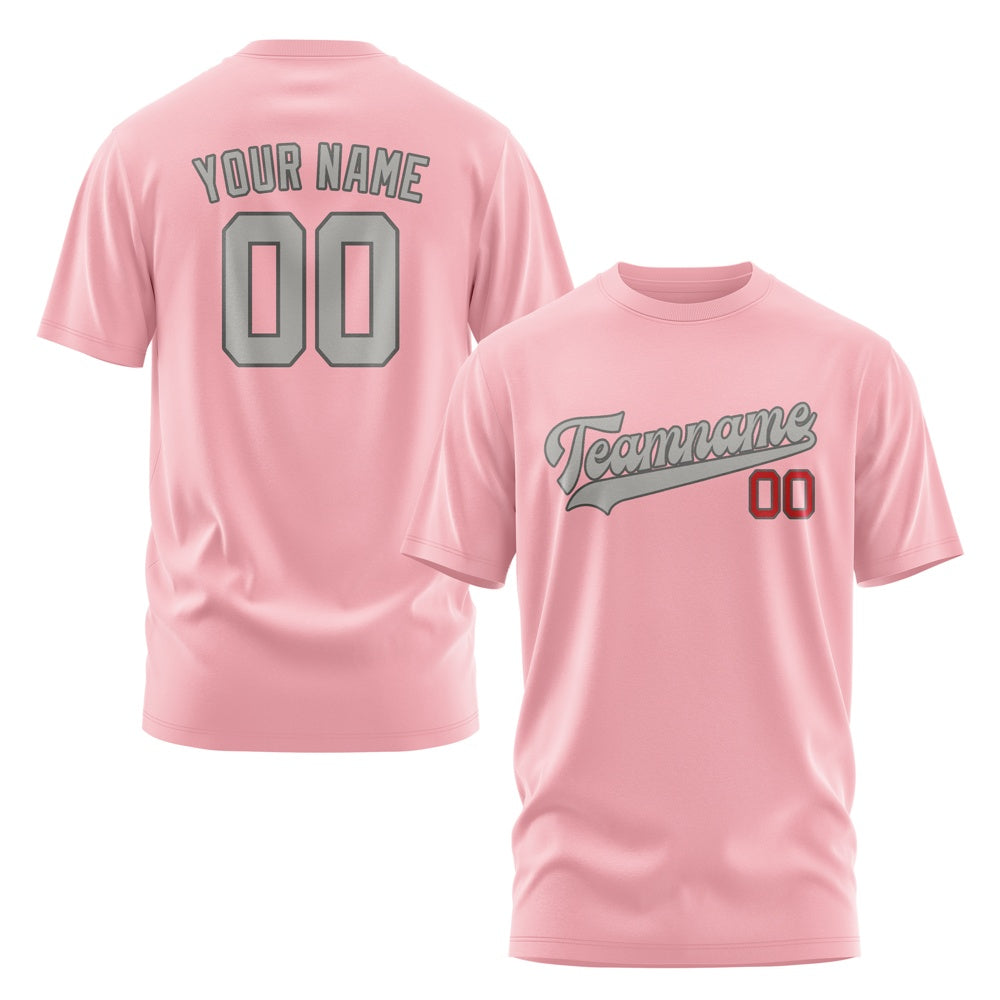 Custom Light Pink Gray T-Shirt