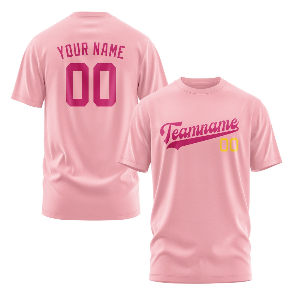 Custom Light Pink Pink T-Shirt