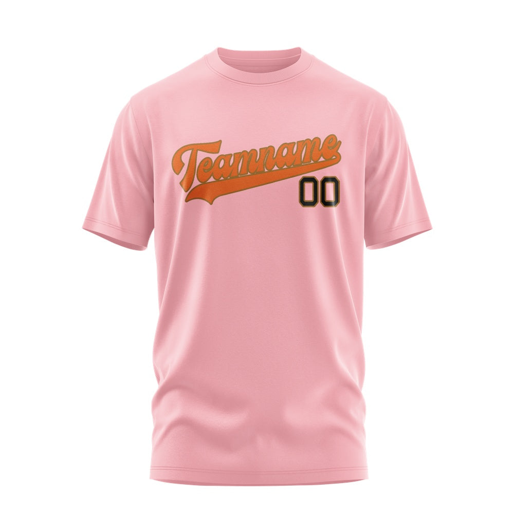 Custom Light Pink Orange T-Shirt