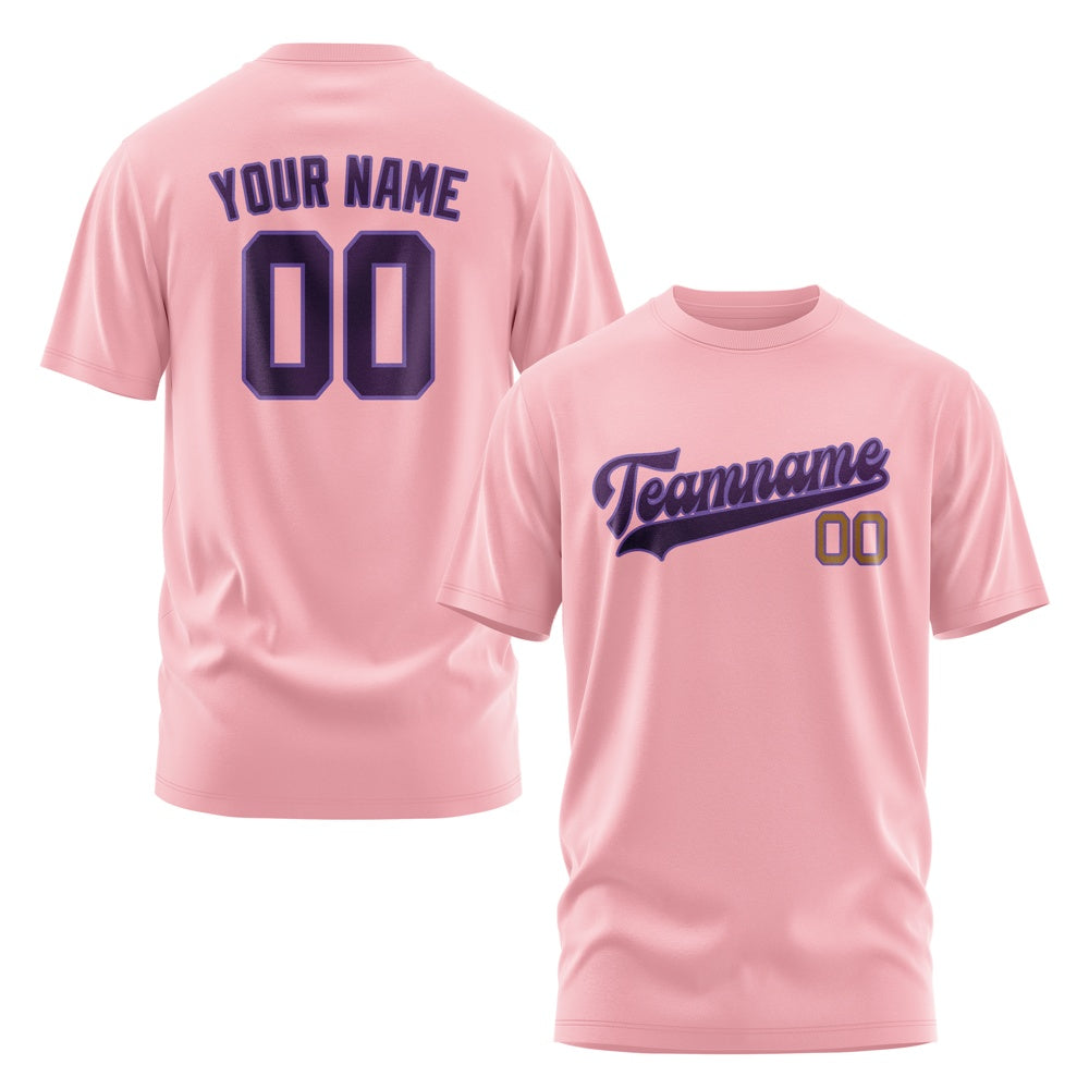 Custom Light Pink Purple T-Shirt