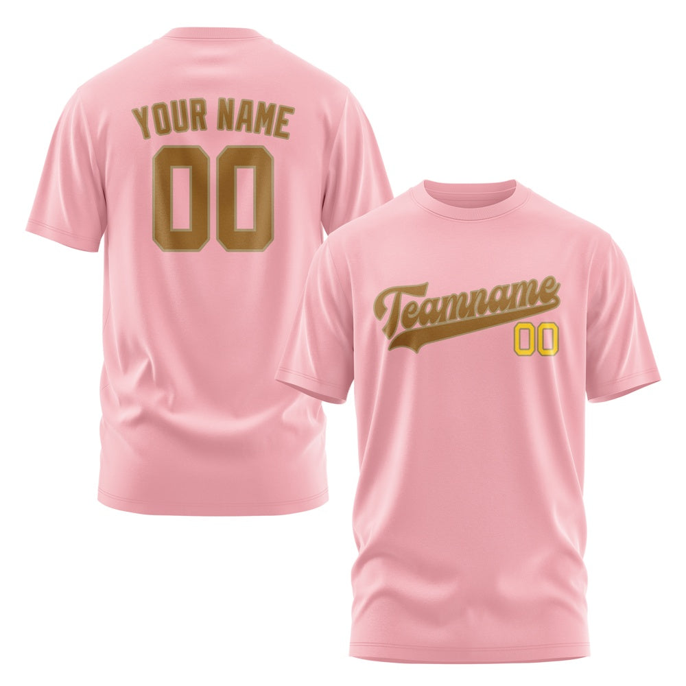 Custom Light Pink Khaki T-Shirt