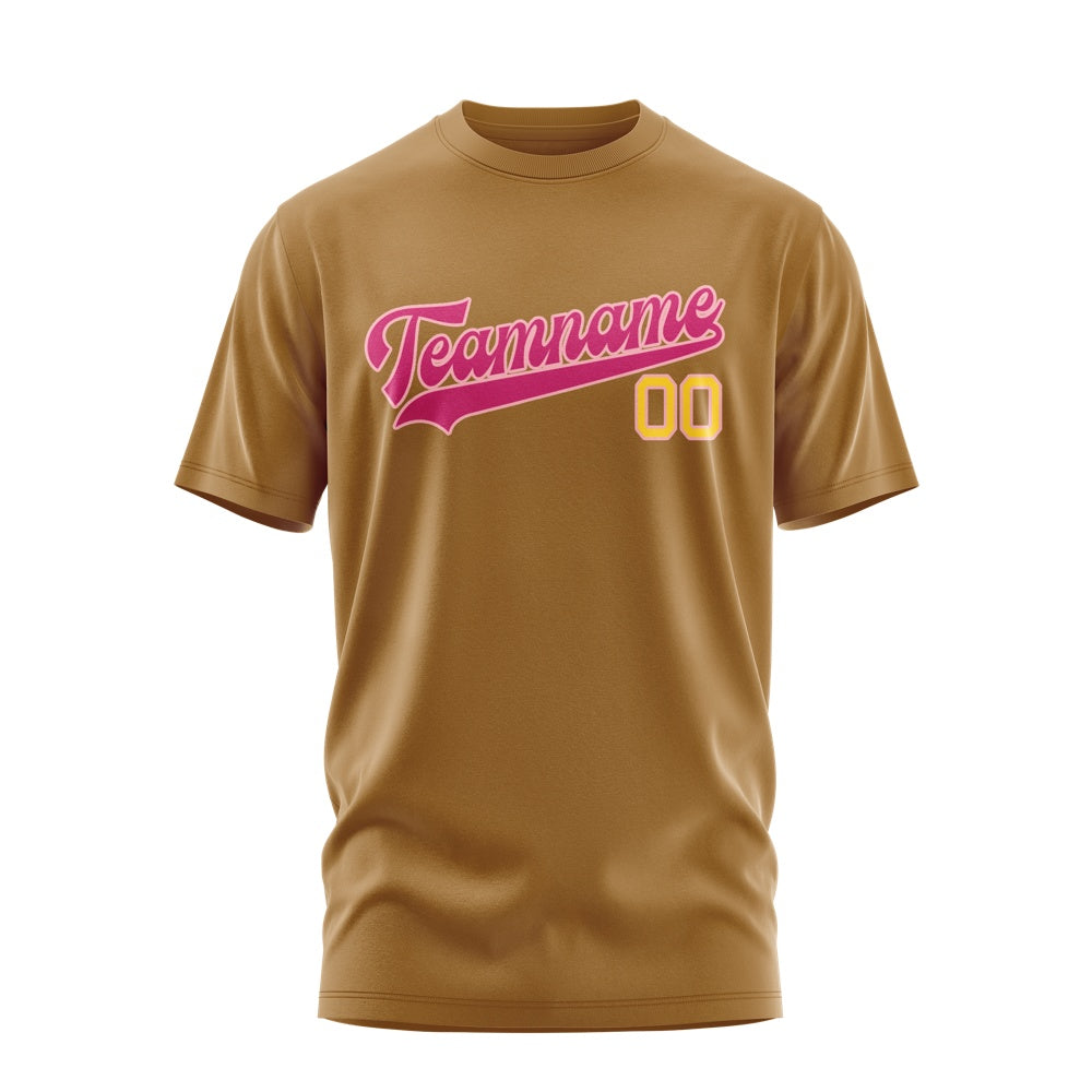 Custom Khaki Pink T-Shirt