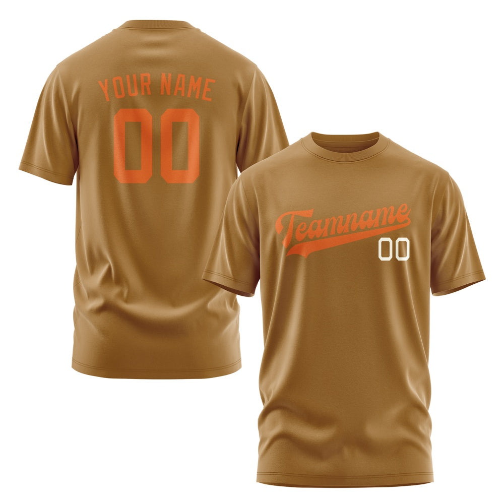 Custom Khaki Orange T-Shirt