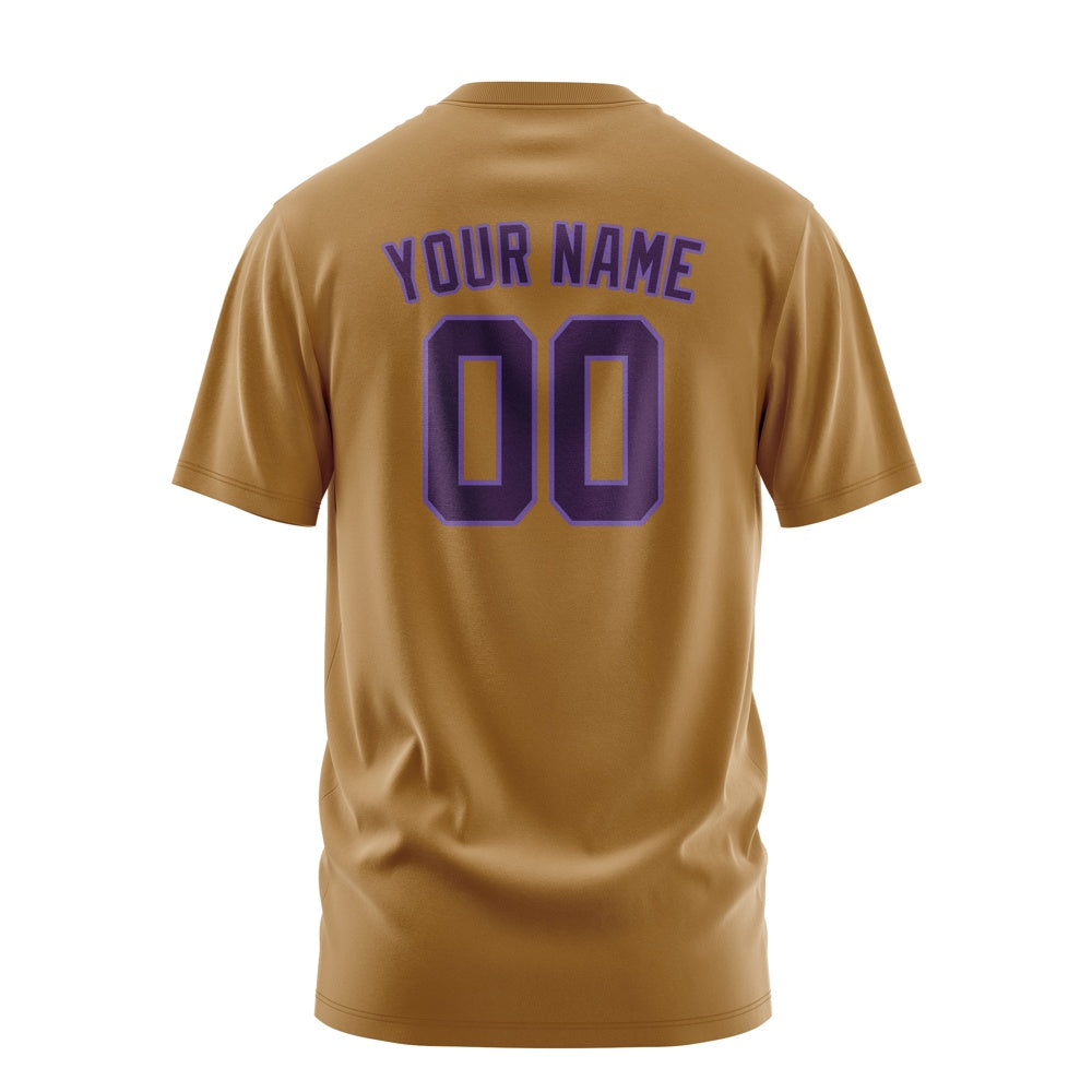 Custom Khaki Purple T-Shirt